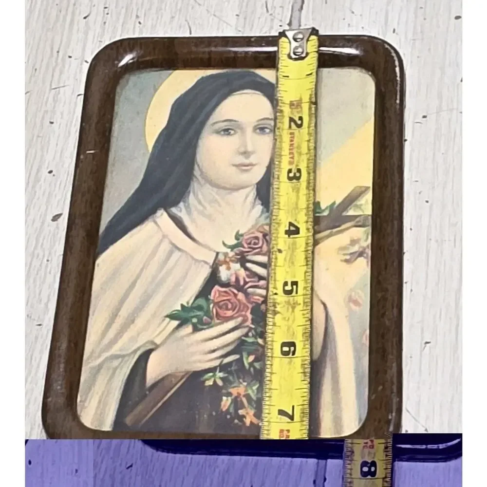 Antique 1920's Framed St. Therese Portrait Catholic Collectible Religious 5x7